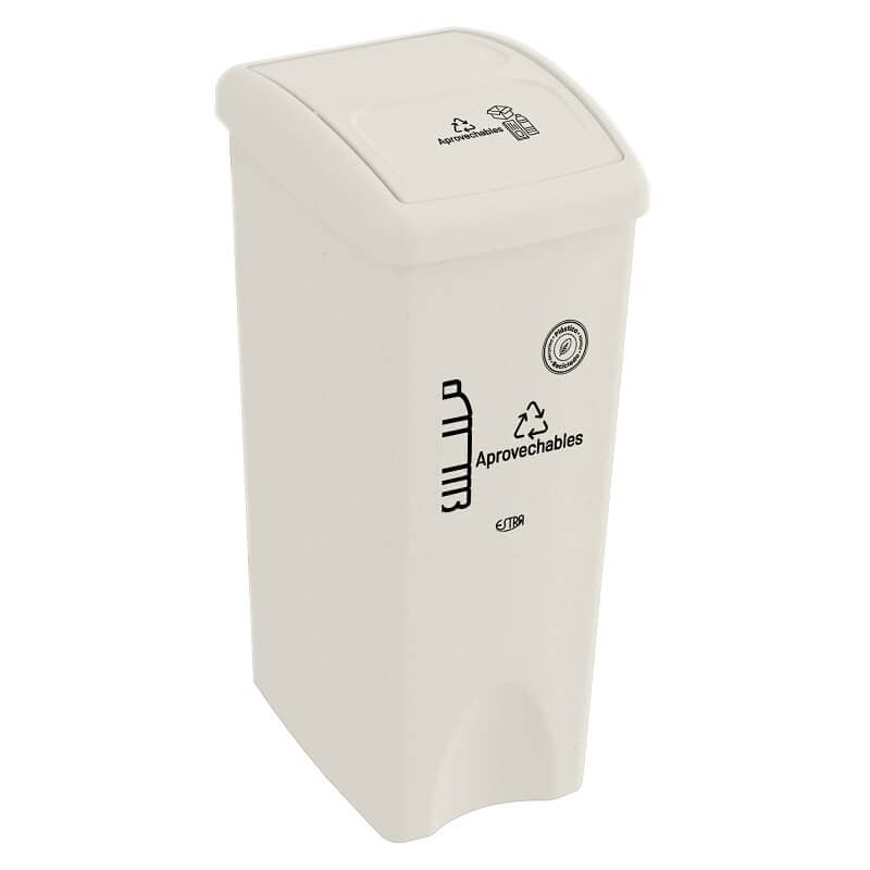 Papelera Vaivén Blanco 53 Litros Material Reciclado / Estra