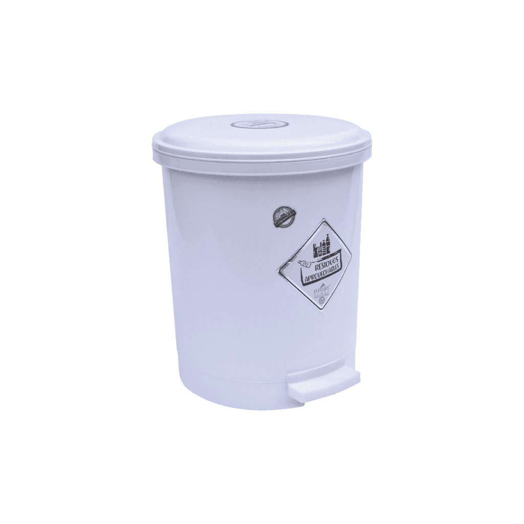 Papelera Pedal Redonda 13 litros Blanco / Luxury Plast