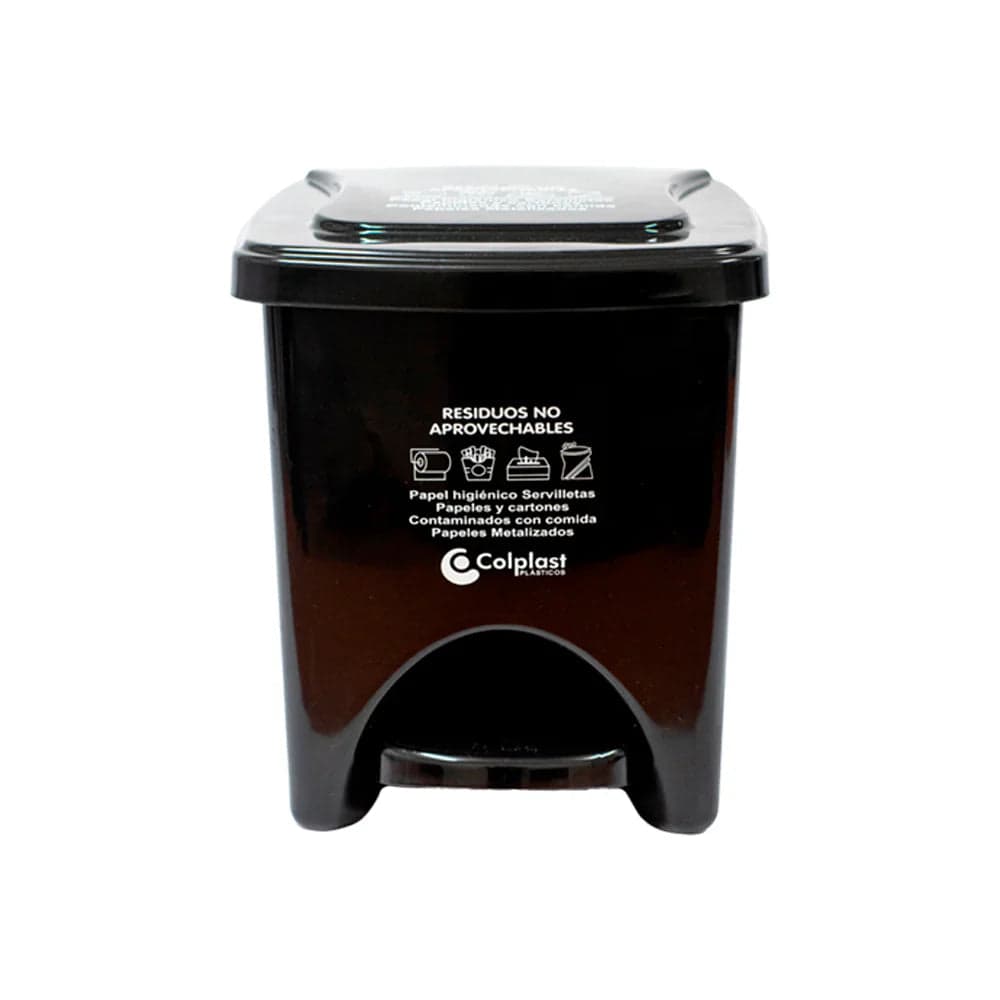 Papelera Pedal Negro Paletizada 22 Litros / Colplast