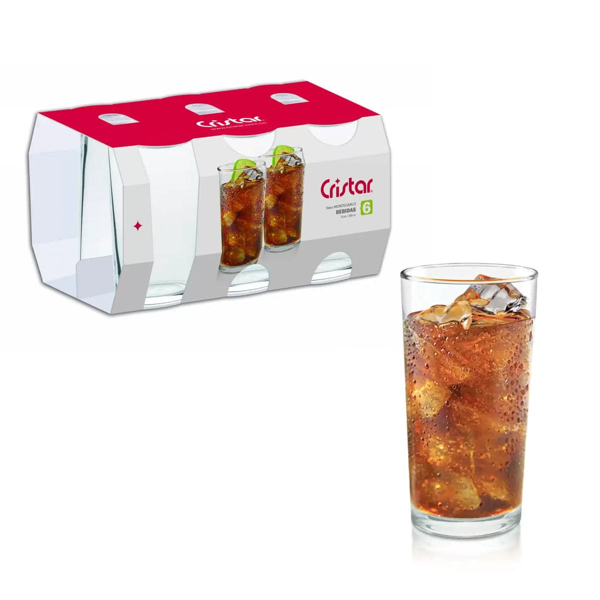 Set x 6 Vasos Montecarlo Bebidas / Cristar