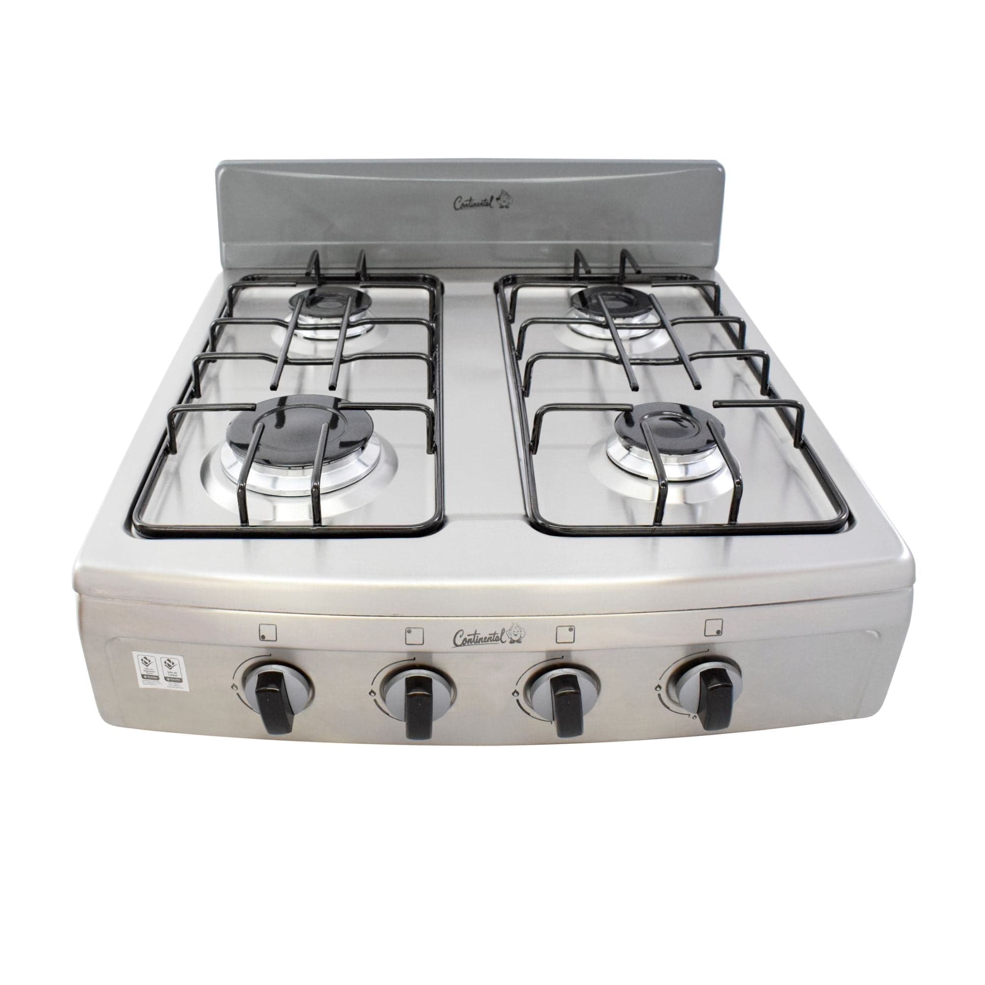 Estufa de Mesa Gas Natural 4 Puestos Gris Acero Inoxidable / Continental