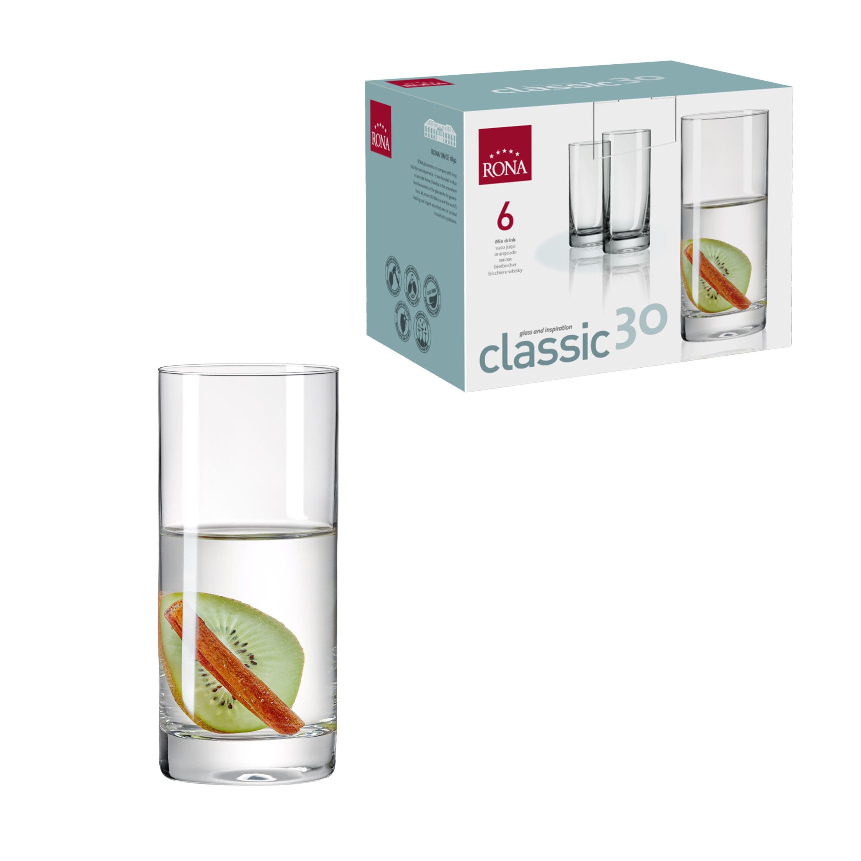 Set x 6 Vasos Bebidas 10 oz Classic / Rona