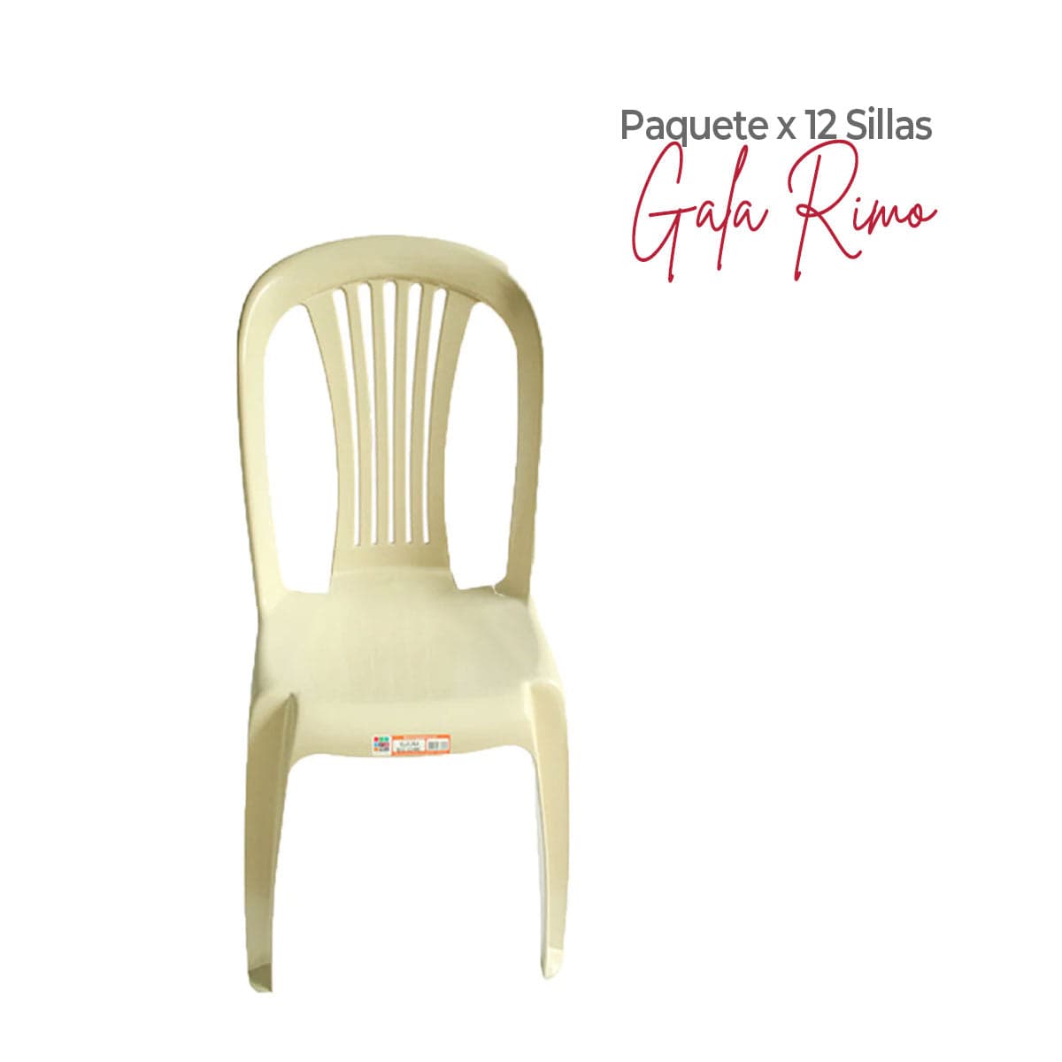 Paquete x 12 Sillas Gala Beige / Rimoplásticas