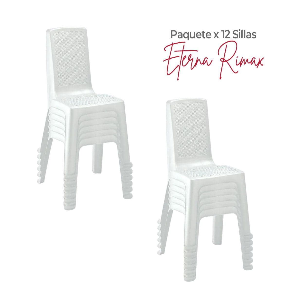 Paquete x 12 Sillas sin Brazos Eterna Blanco Arena / Rimax