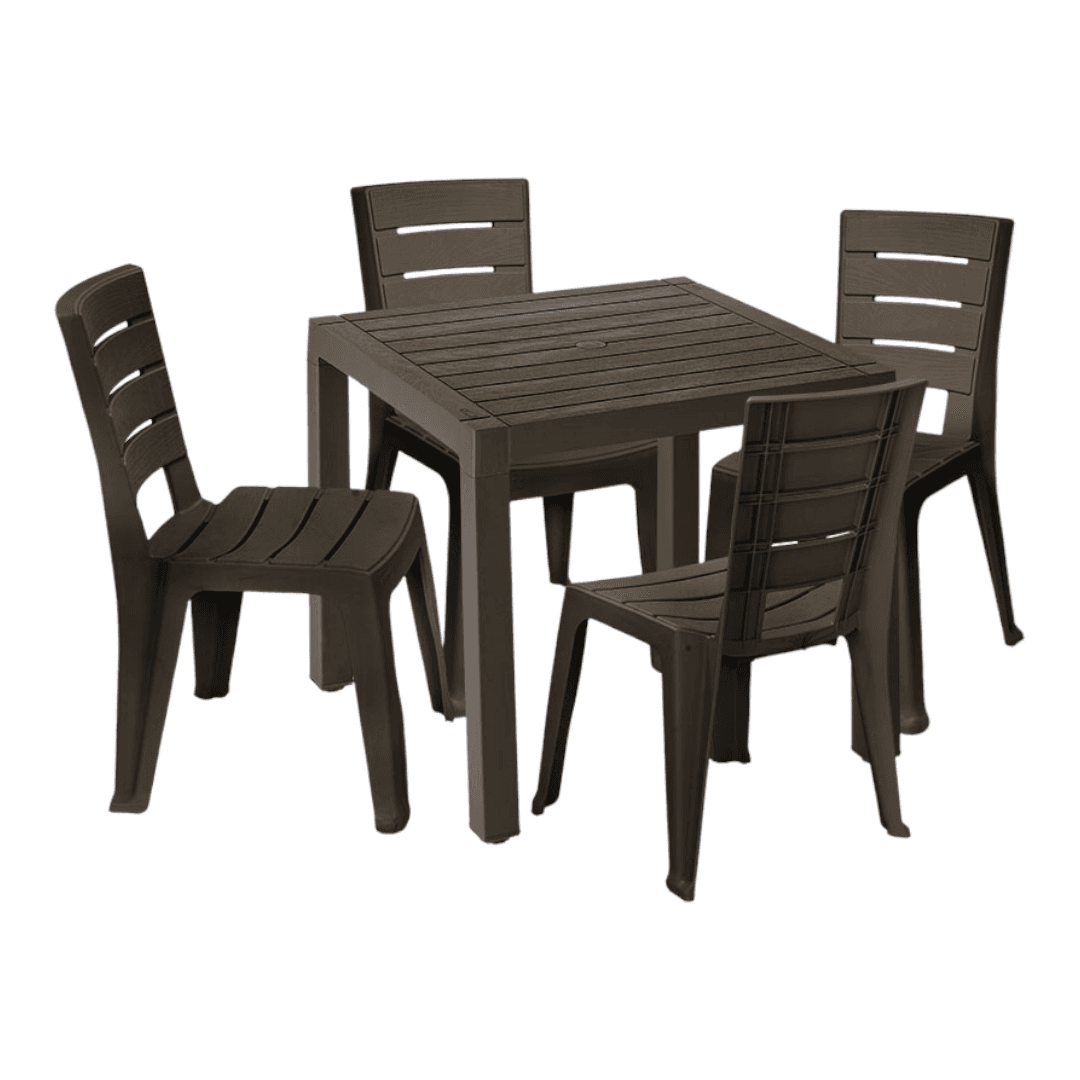Combo Barú Mesa + 4 Sillas Wengue / Rimax