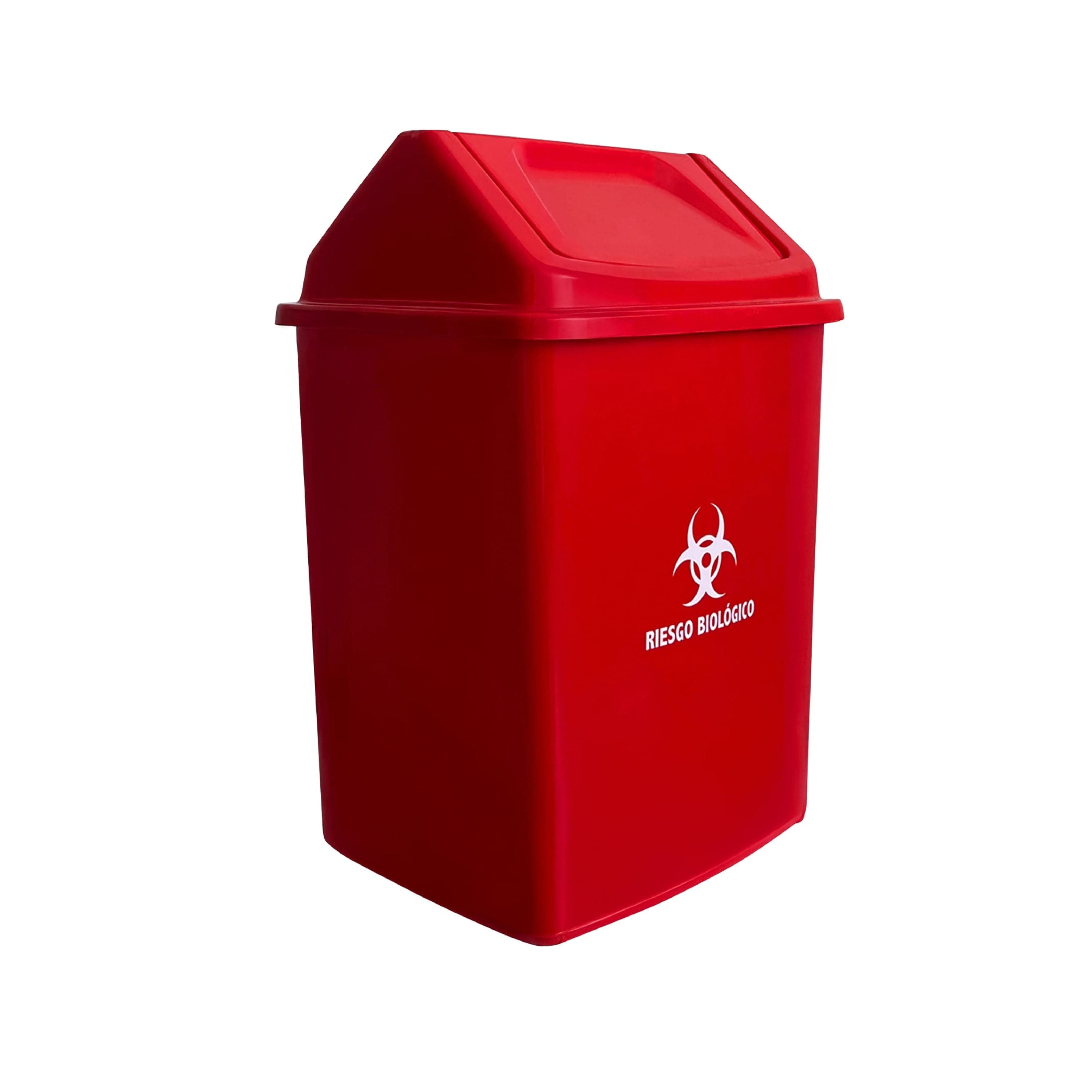Papelera Plana 14 Litros Rojo / Colplast
