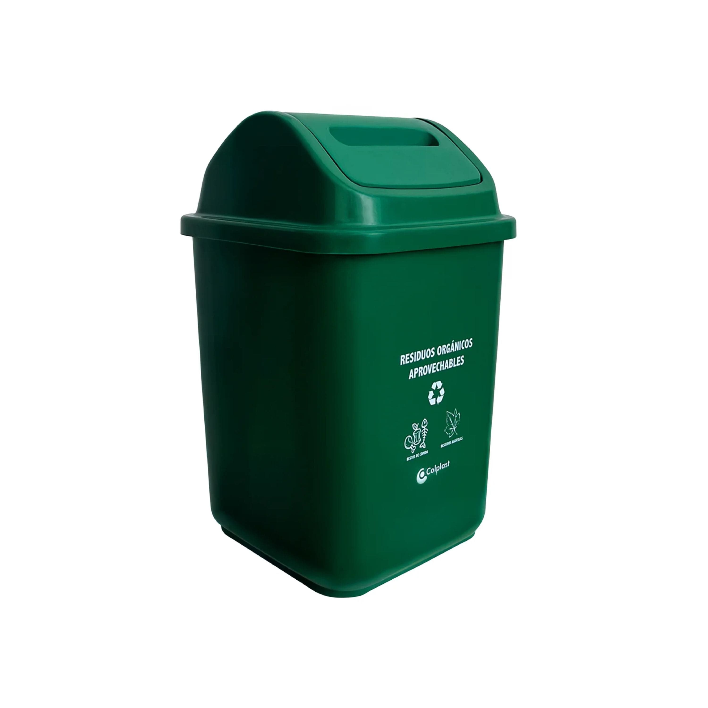 Papelera Plana 10 Litros Verde / Colplast