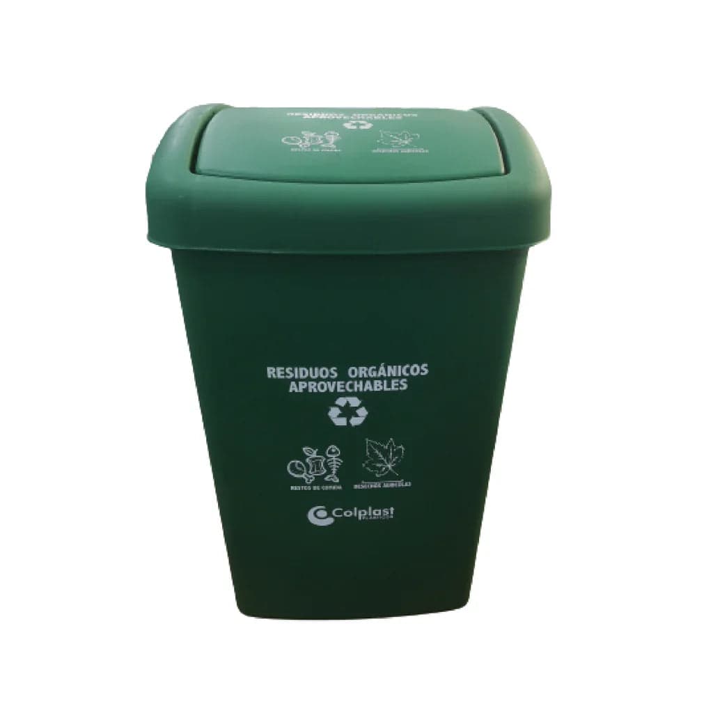 Papelera Plana 36 Litros Verde / Colplast