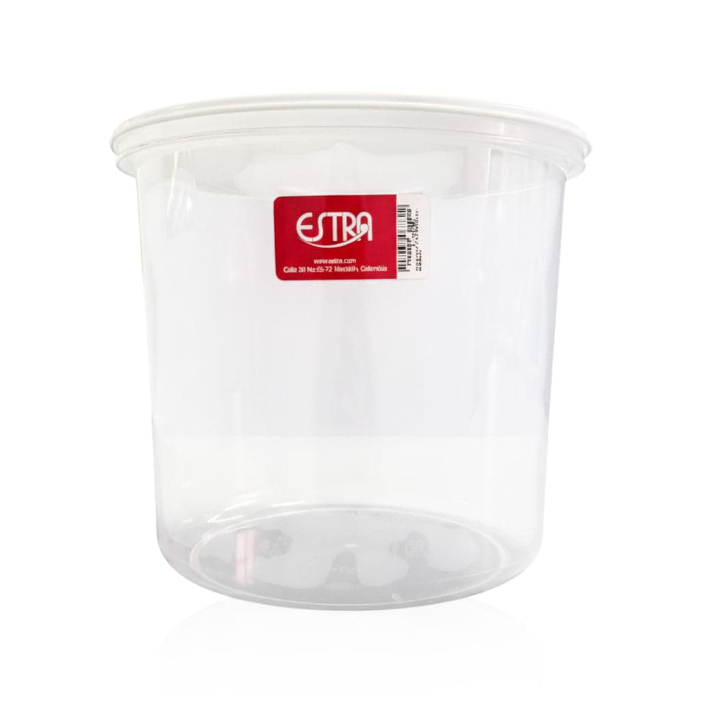 Recipiente Estrapack Redondo 5 Litros Tapa Blanco / Estra