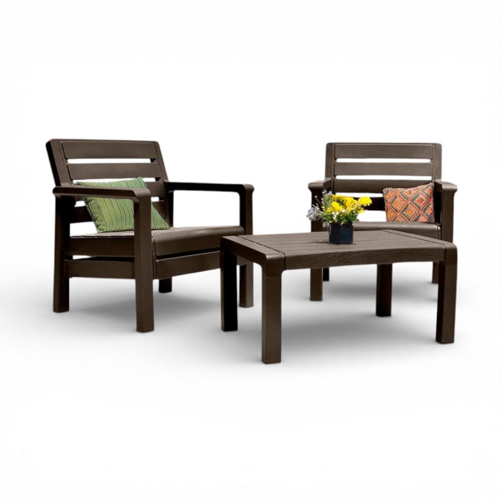 Combo Balcón: 2 Sillones + Mesa Wengue / Rimax