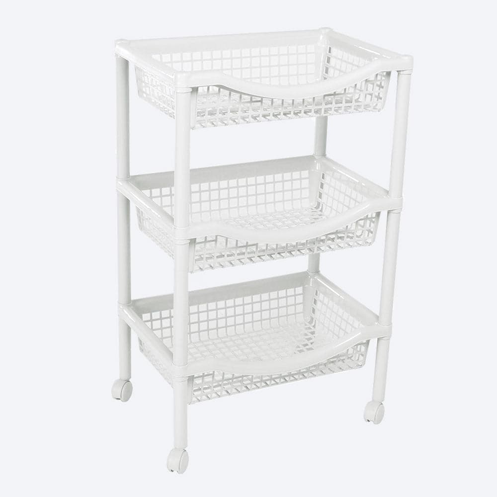 Canasta Móvil Rectangular de 3 Niveles Blanco / Rimax