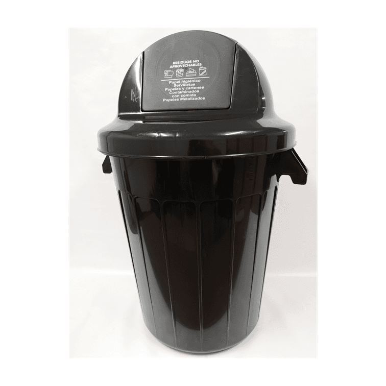 Contenedor 120 Litros Negro Tapa Cúpula Vaivén / Colplast