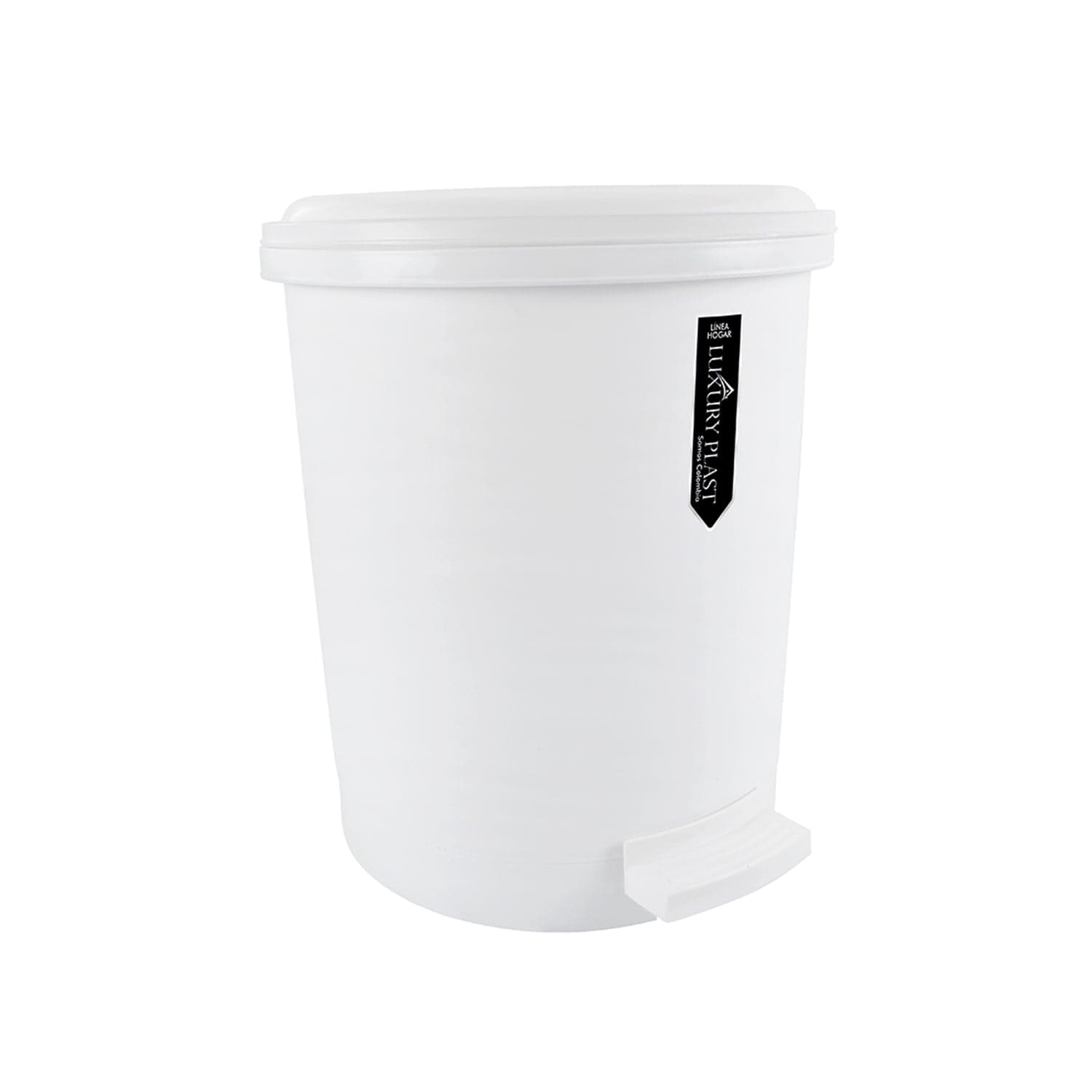 Papelera Pedal Redonda 13 litros Blanca / Luxury Plast