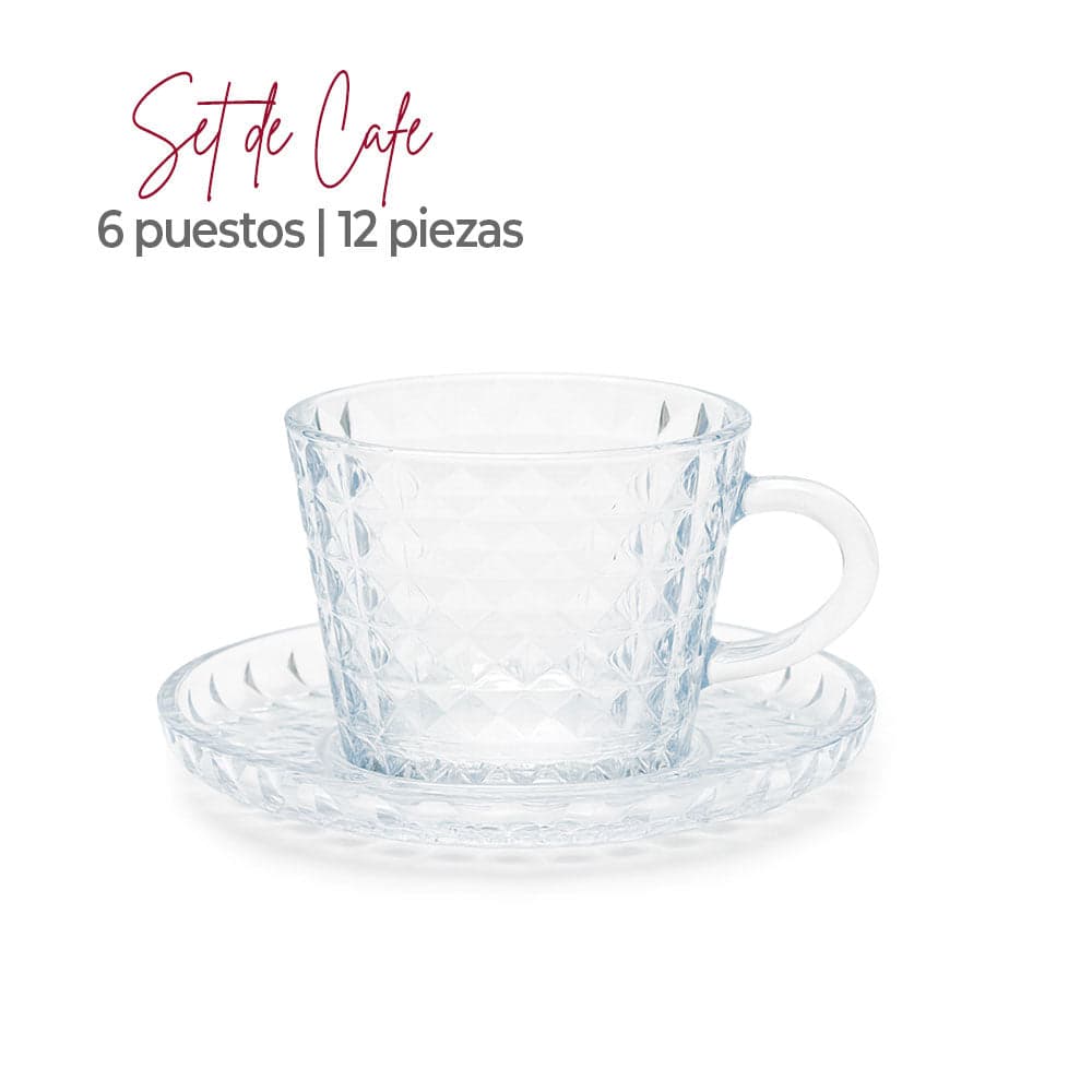 Set de Café 12 Piezas Diamantes / Alana