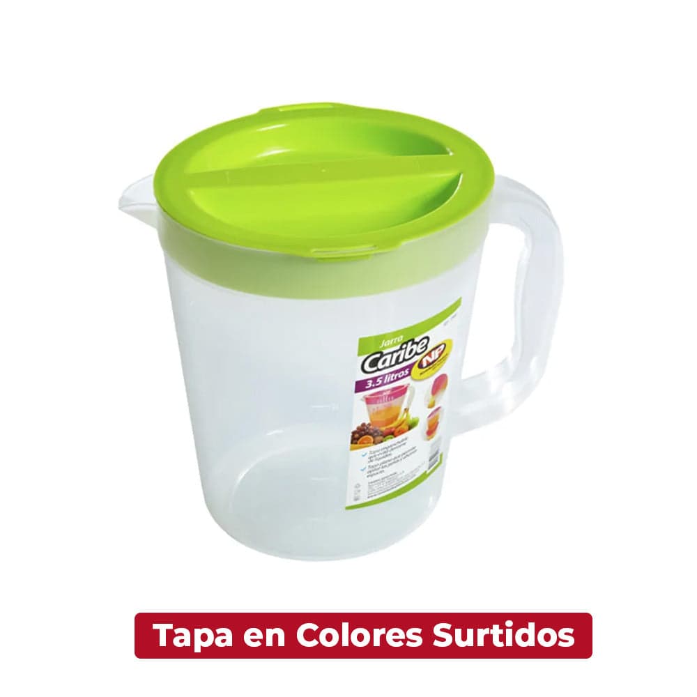Jarra Caribe Tropical 3.5 Litros Colores Surtidos / Novedades Plásticas