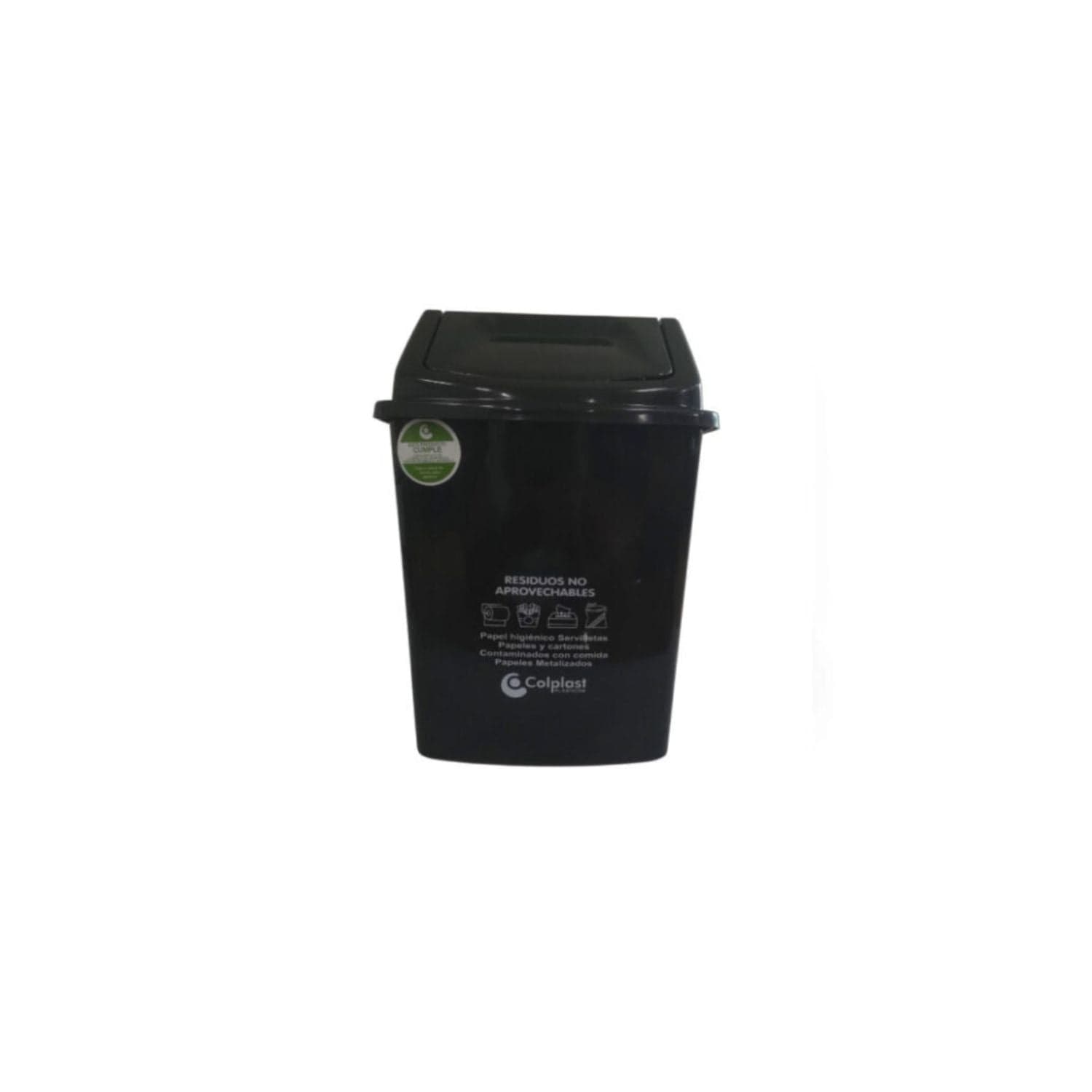 Papelera Vaiven Negra 5 Litros / Colplast