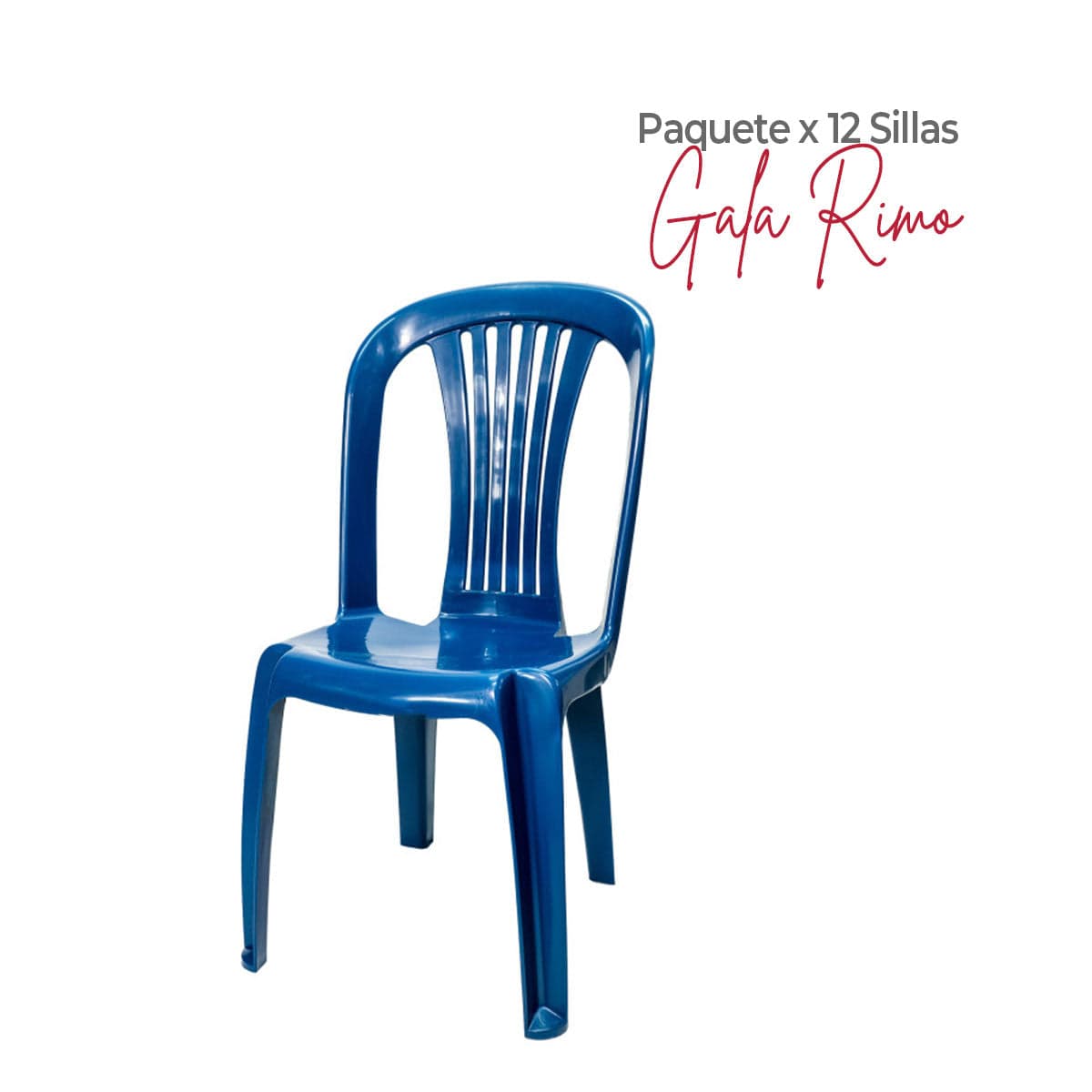 Paquete x 12 Sillas Gala Azul Intenso / Rimoplásticas