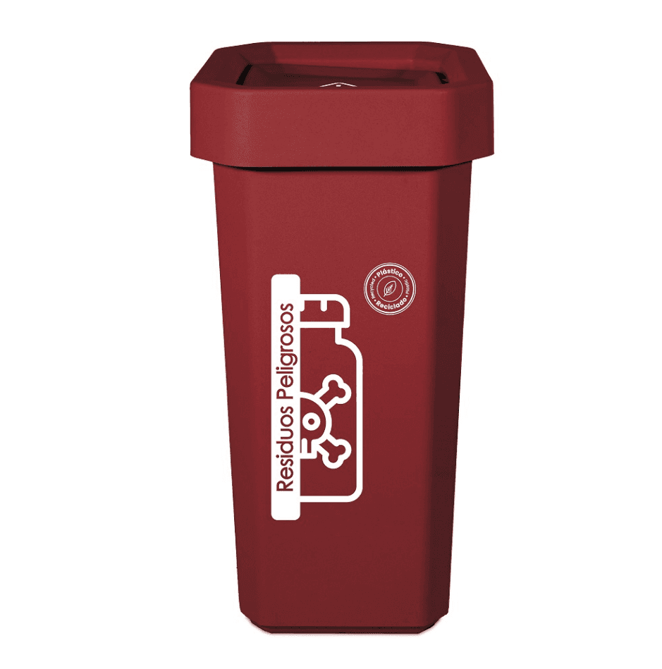 Papelera Ecobin Vaivén 10 Litros Rojo Residuos Pelligrosos / Estra