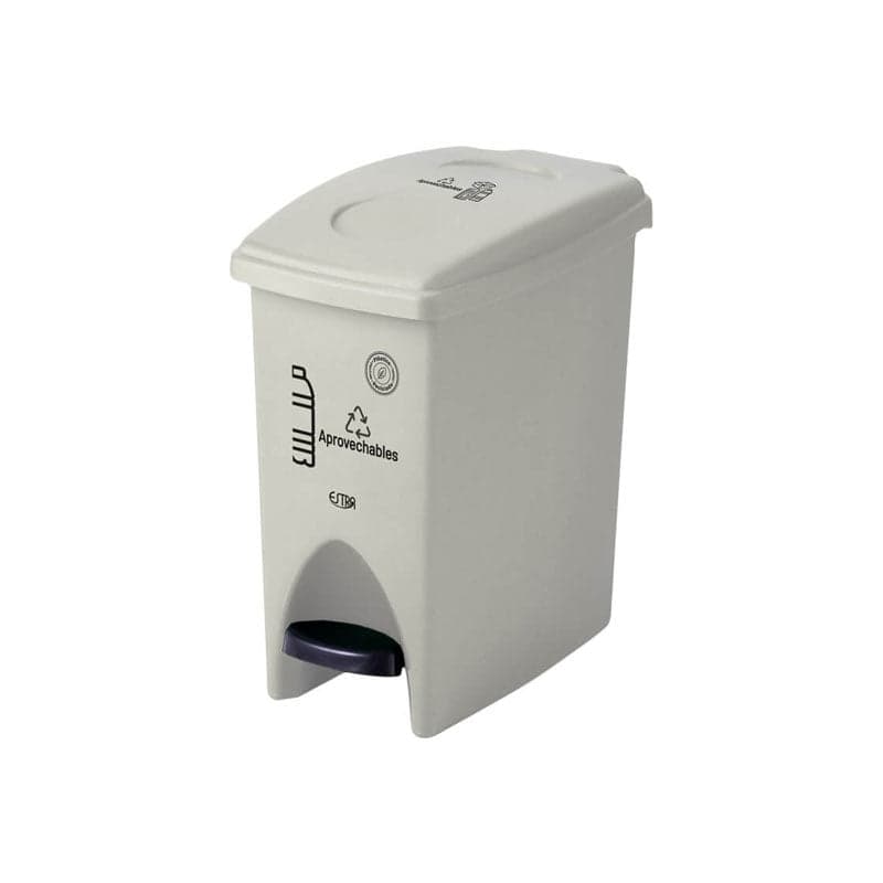 Papelera Pedal 10 Litros Material Reciclado Blanco / Estra