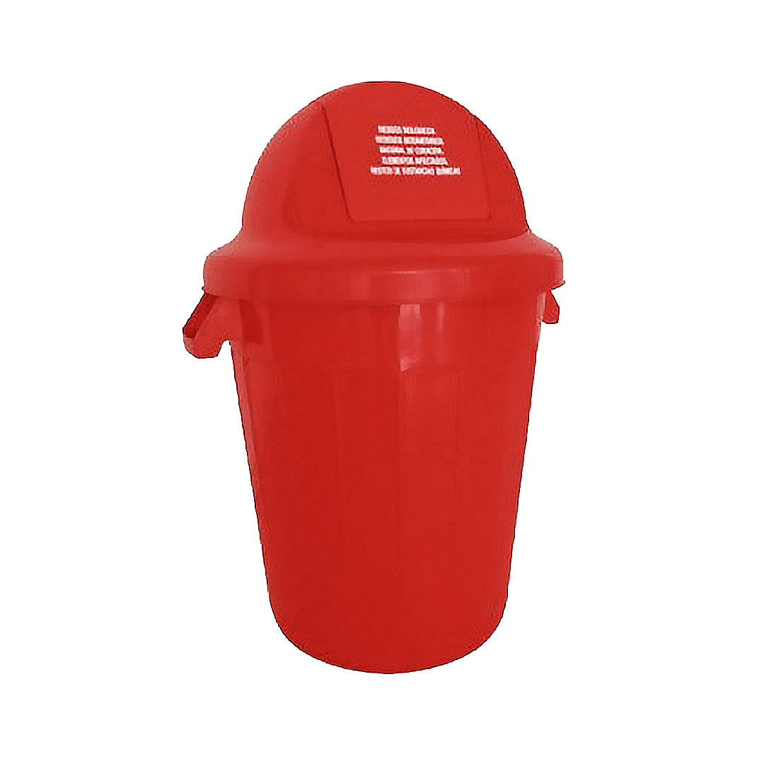 Contenedor 120 Litros Rojo Tapa Cúpula Vaivén / Colplast