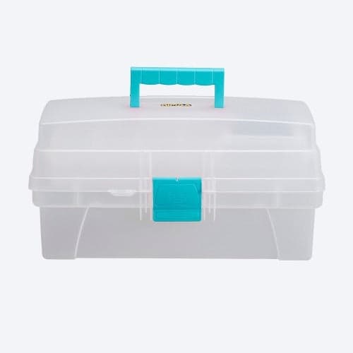 Caja de Herramientas 14" con Tapa Organizadora Vanity Natural - Turquesa / Rimax