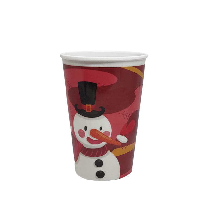 Vaso en Melamina Diseño Muñecos de Nieve