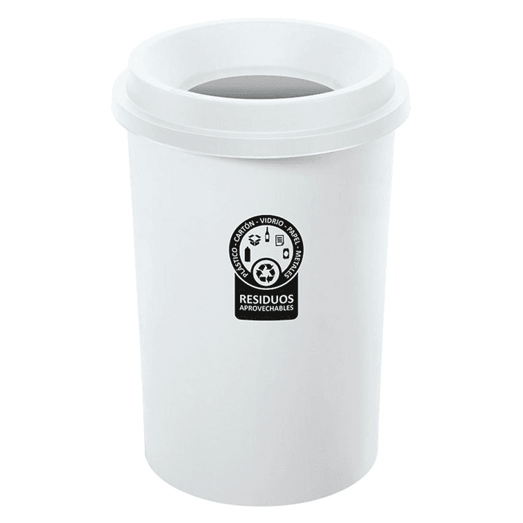 Papelera EVO Manejo de Residuos 50 Lts Blanco / Rimax