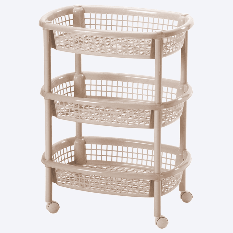 Canasta Móvil Ovalada Beige 3 Niveles / Rimax