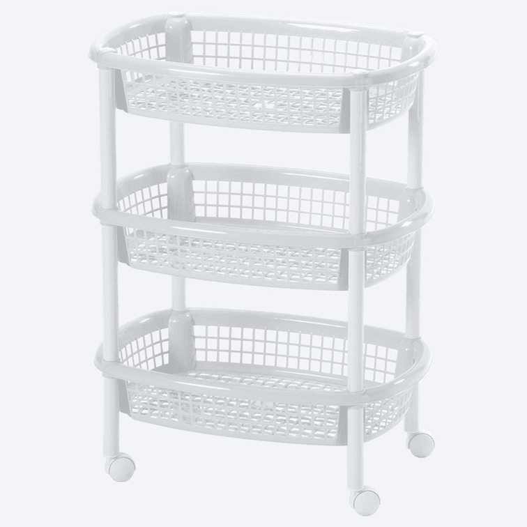 Canasta Móvil Ovalada Blanco 3 Niveles / Rimax
