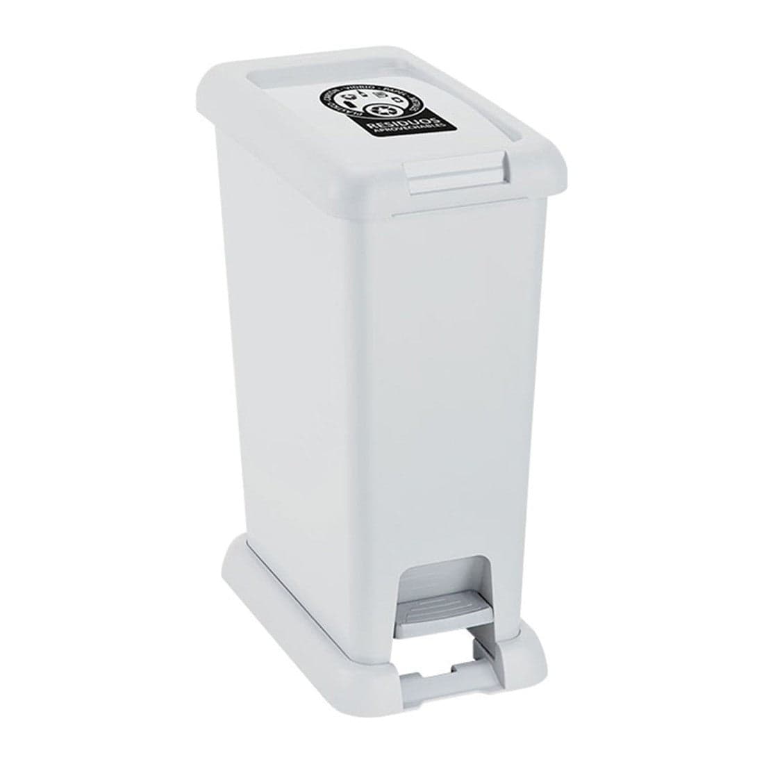 Basurero Pedal Con Logo 20 Litros Blanco / Rimax